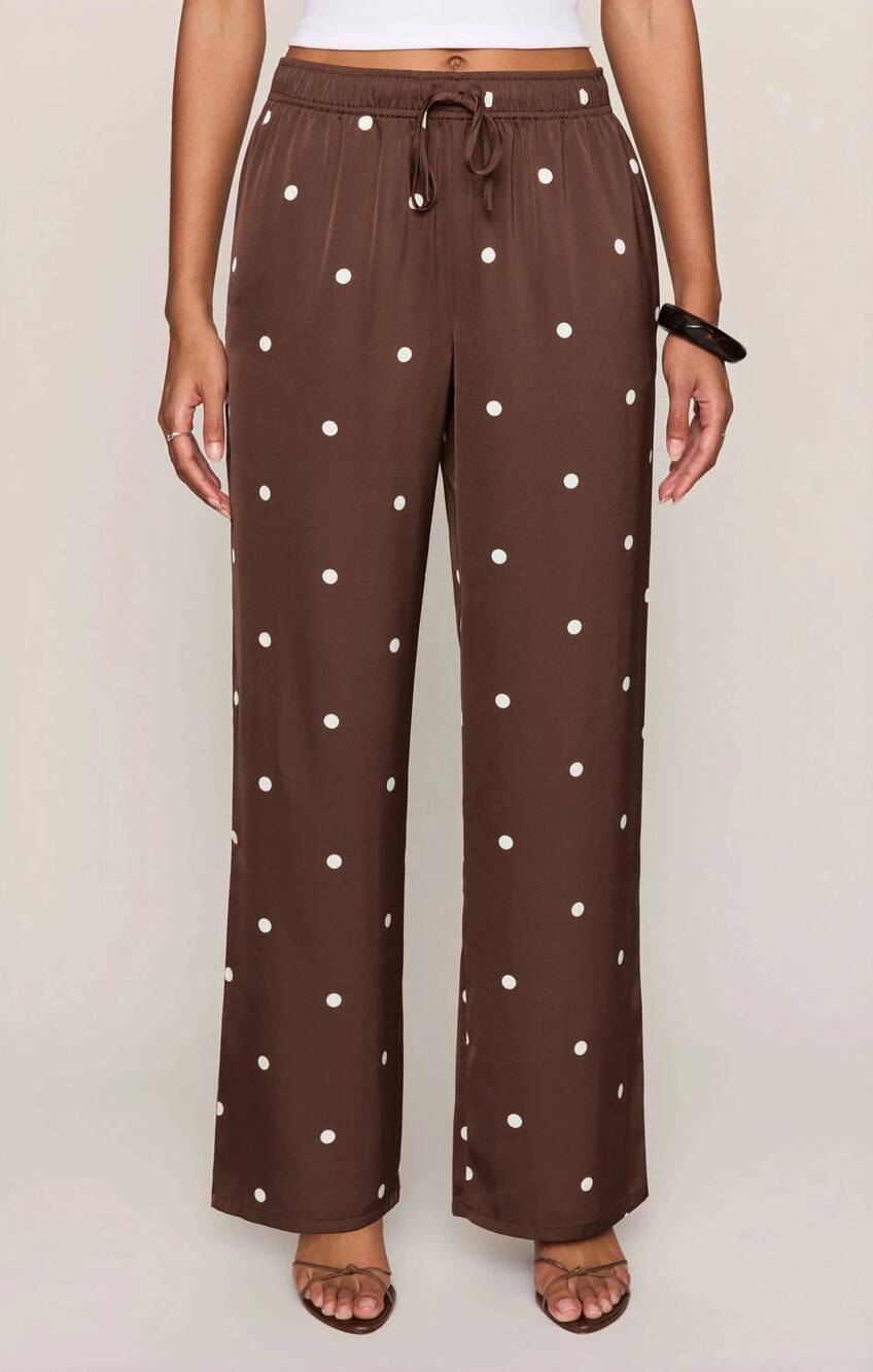 NEW Z SUPPLY polka dot wide leg pant in chocolate cherry